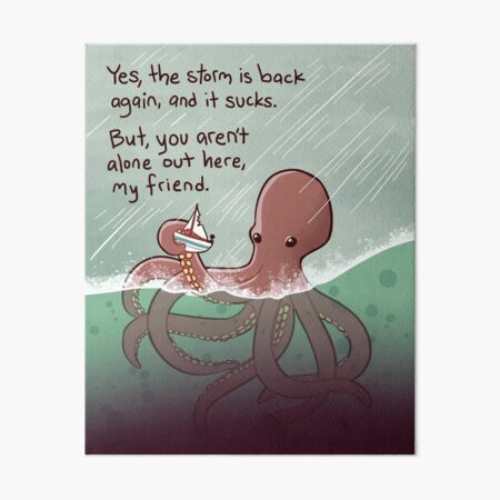 Kraken Octopus Art Print 8x10 Watercolor Painting Print Witchy Octopus Art  Esoteric Kraken Decor 