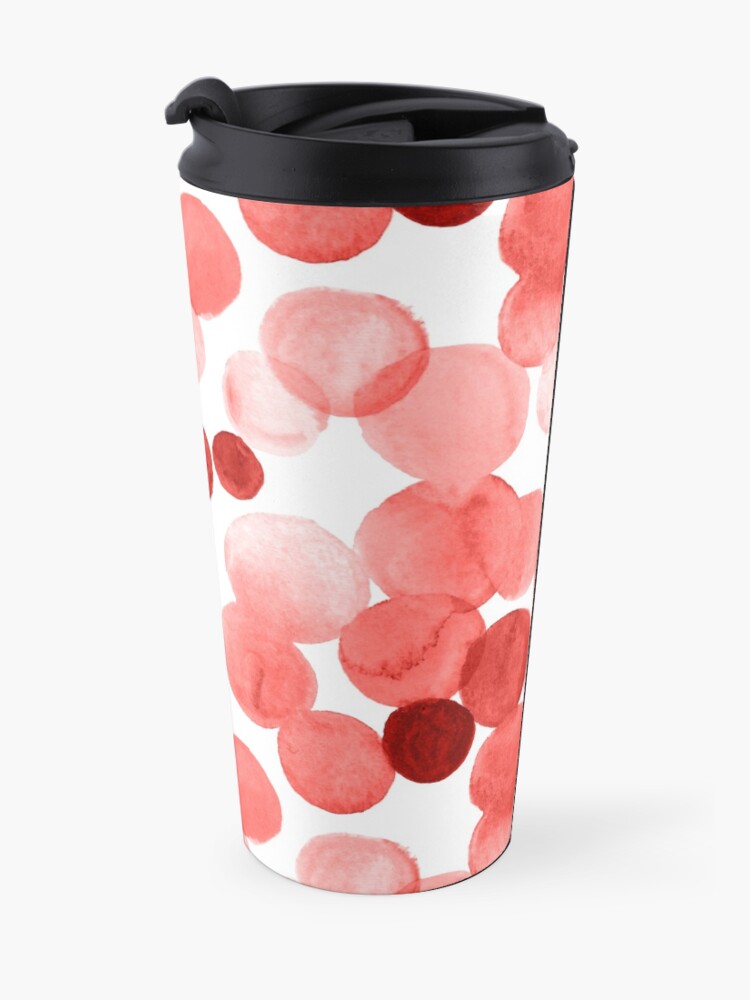 Alternate view of Watercolor Circles - Red Travel Mug