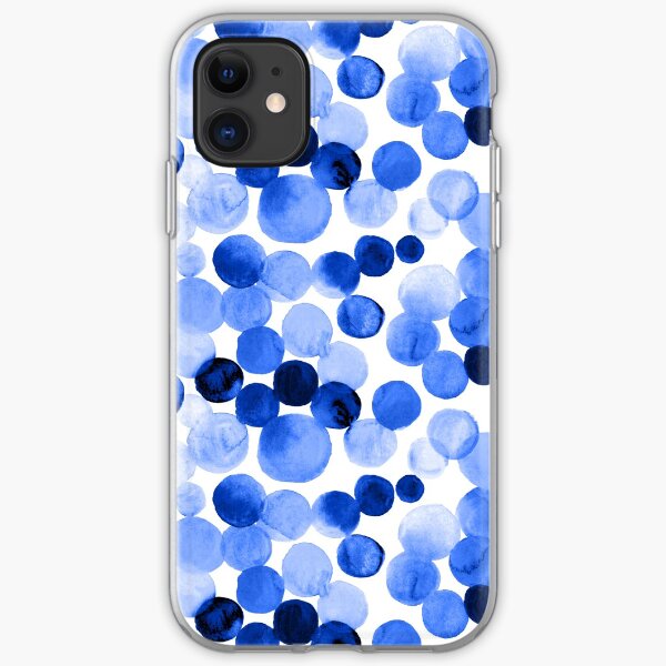 Watercolor Circles - Royal Blue iPhone Soft Case