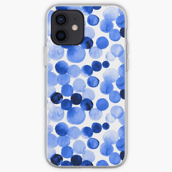 Watercolor Circles - Royal Blue iPhone Soft Case
