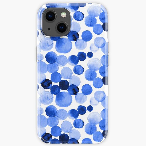 Watercolor Circles - Royal Blue iPhone Soft Case