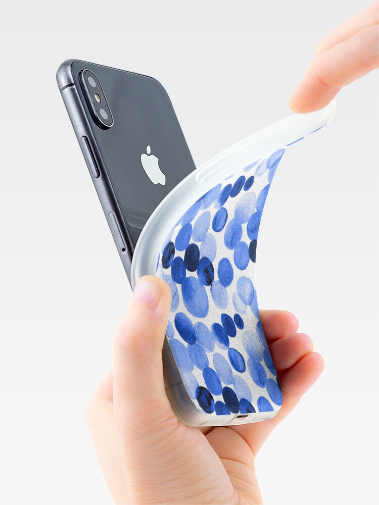 Alternate view of Watercolor Circles - Royal Blue iPhone Case & Cover