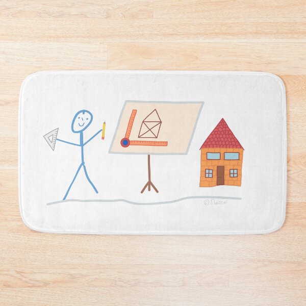 Item preview, construction draughtsman stick figure planner designer job designed and sold by KlareLinie.