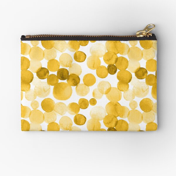 Watercolor Circles - Mustard Yellow Zipper Pouch