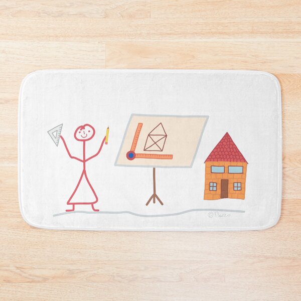 Item preview, Female construction draughtsman stick figure planner designer job woman girl designed and sold by KlareLinie.