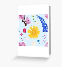 Tarjeta de felicitación Patrón de flor feliz