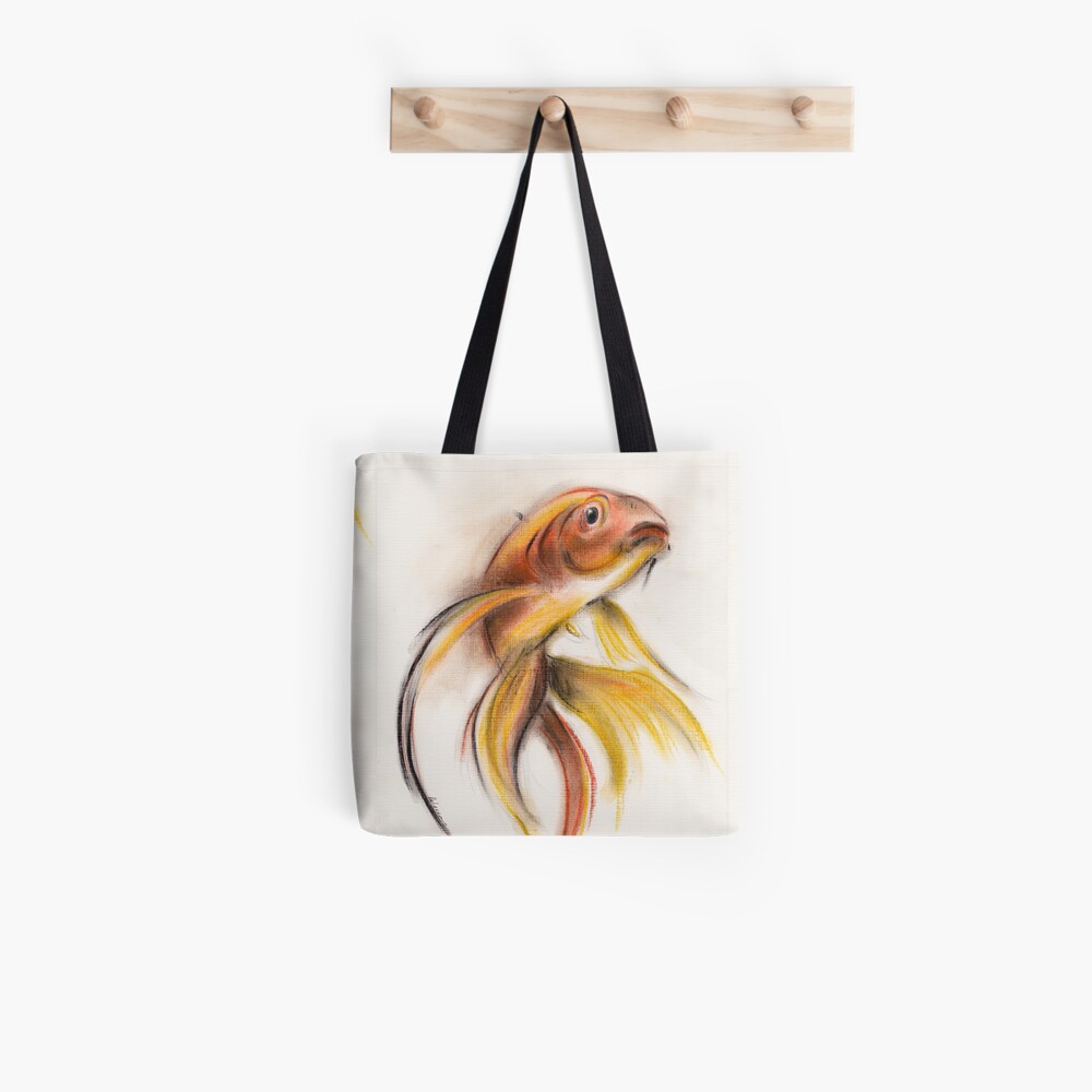 Goldie - Chalk pastel drawing of a goldfish Art Board Print for