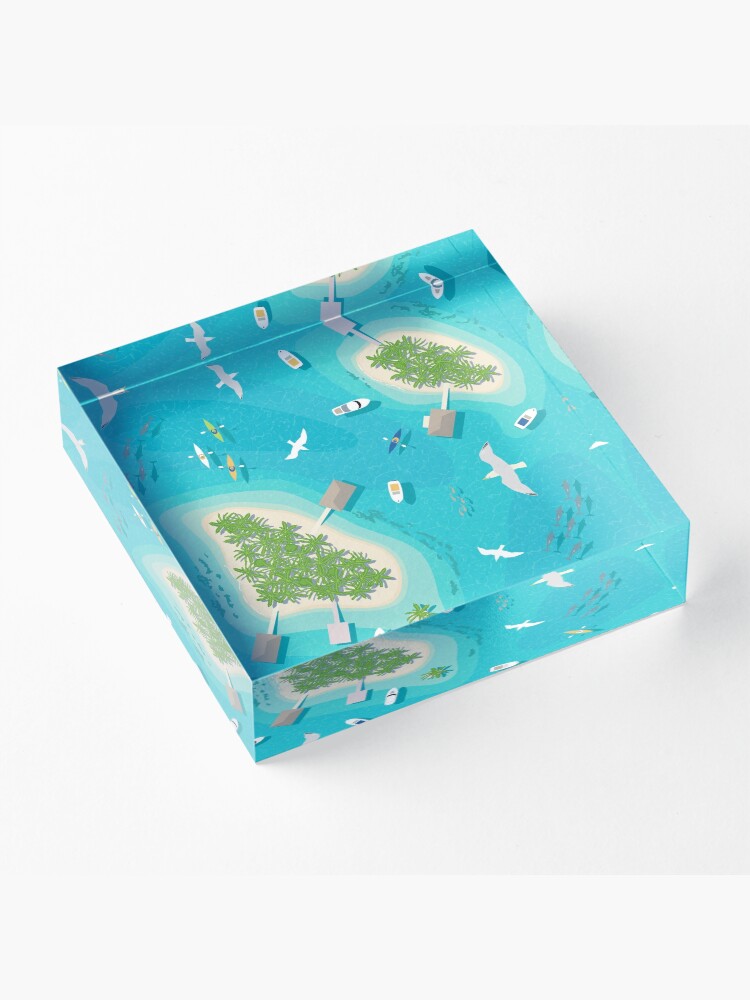 Alternate view of Flight Over Paradise Acrylic Block