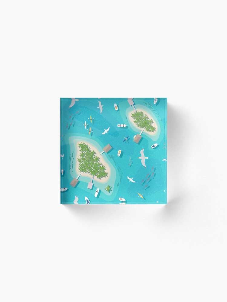 Alternate view of Flight Over Paradise Acrylic Block