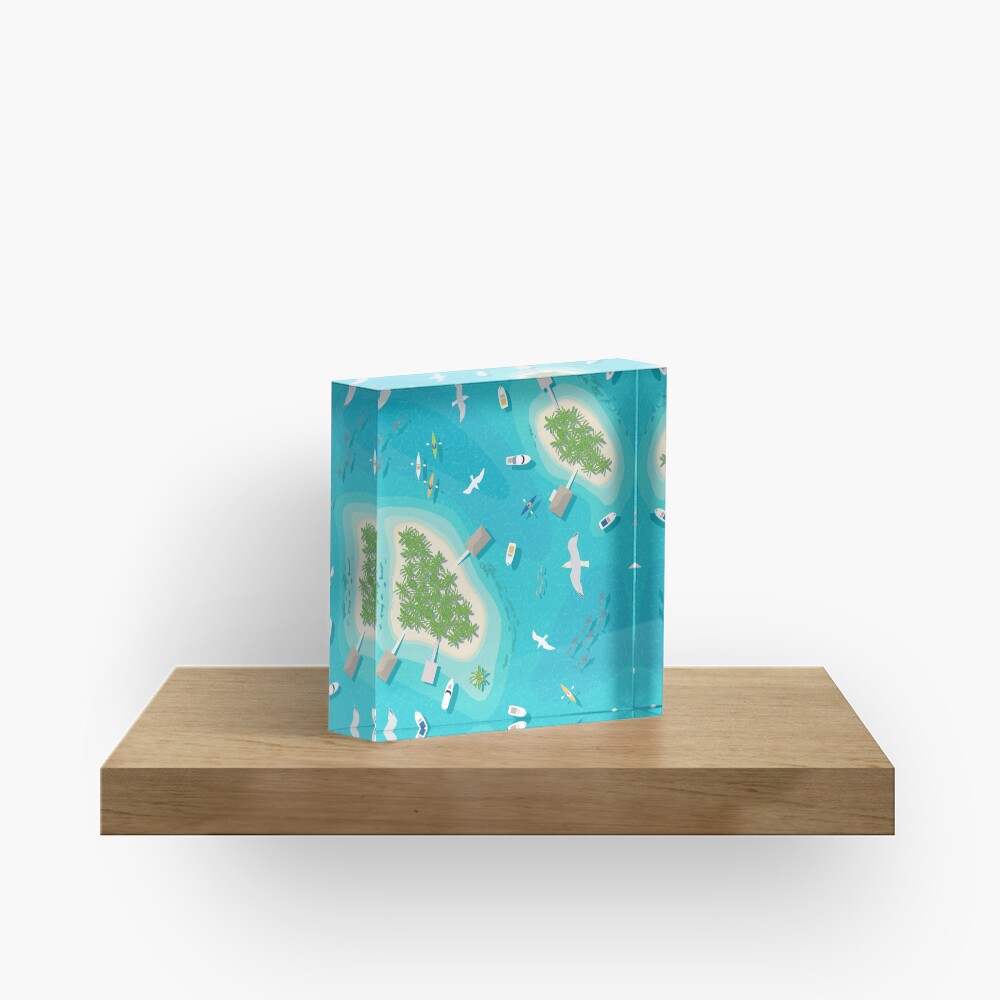 Flight Over Paradise Acrylic Block