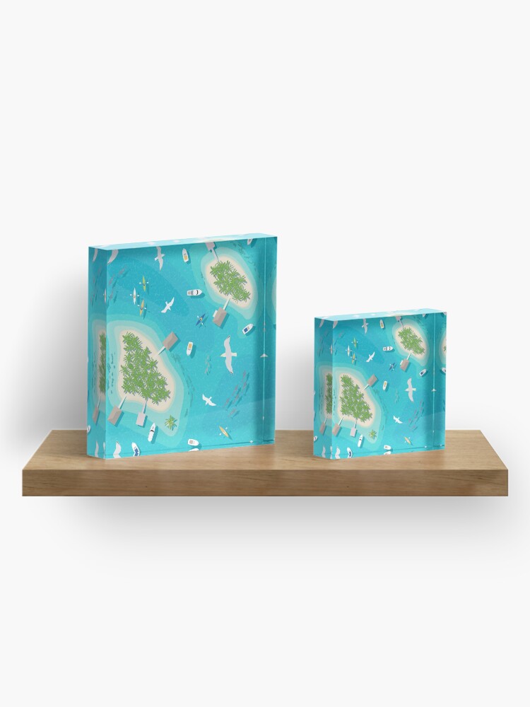 Alternate view of Flight Over Paradise Acrylic Block
