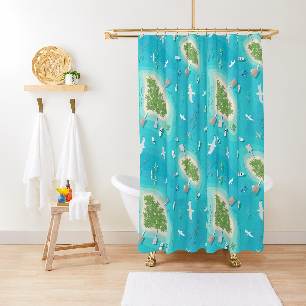 Flight Over Paradise Shower Curtain