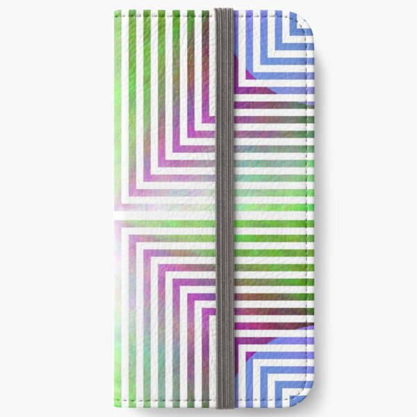 #Pattern, #design, #abstract, #art, illustration, square, illusion, paper, decoration iPhone Wallet