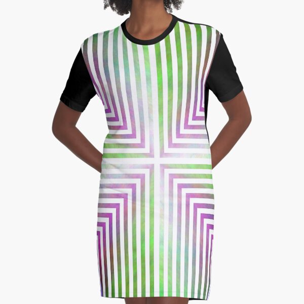 #Pattern, #design, #abstract, #art, illustration, square, illusion, paper, decoration Graphic T-Shirt Dress