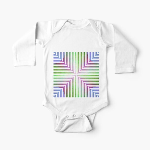 #Pattern, #design, #abstract, #art, illustration, square, illusion, paper, decoration Long Sleeve Baby One-Piece