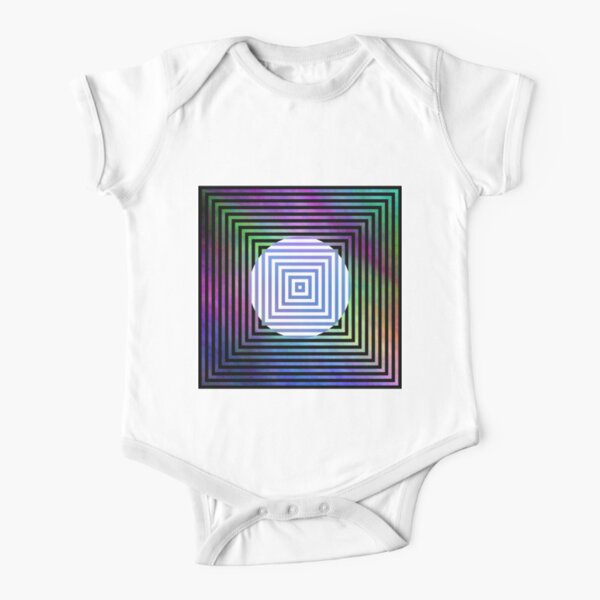 #Illusion, #pattern, #vortex, #hypnosis, abstract, design, twist, art, illustration, psychedelic Short Sleeve Baby One-Piece