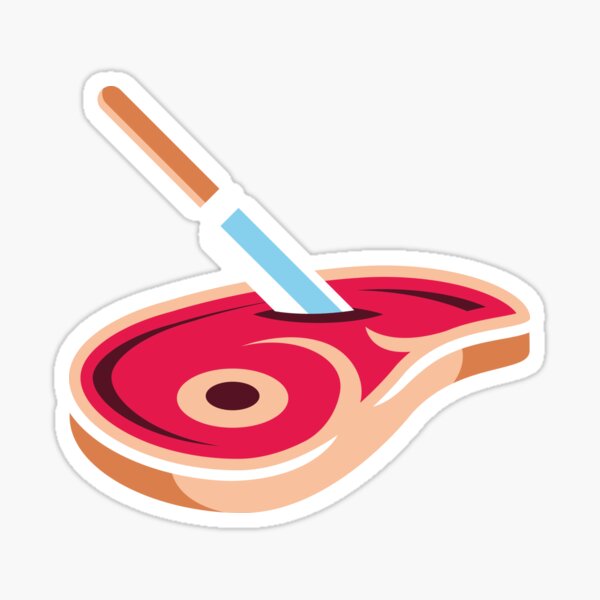 Steak and knife, barbecue bbq meat barbecue Sticker
