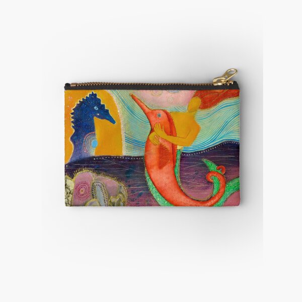 Item preview, "The Seahorse" paint and collage with a little glitter designed and sold by Ariane.