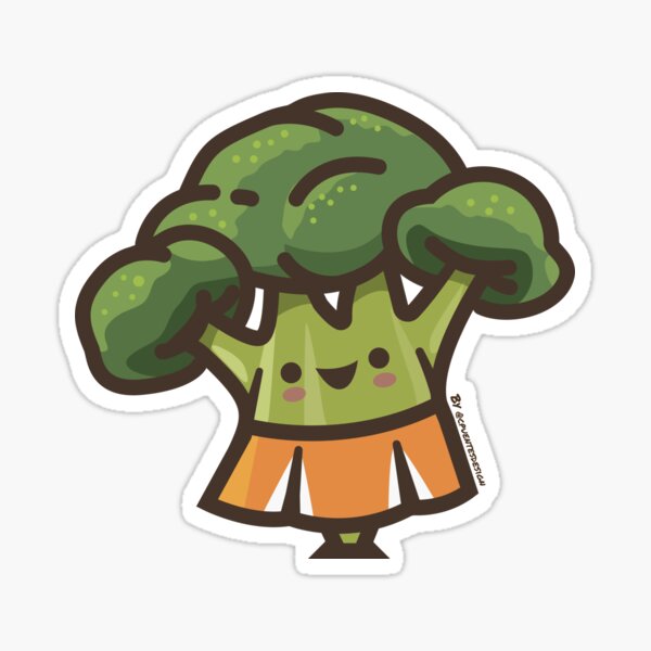 Broccoli Cheerleader Sticker