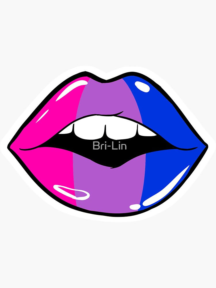 Bi Pride Lips Sticker By Bri Lin Redbubble