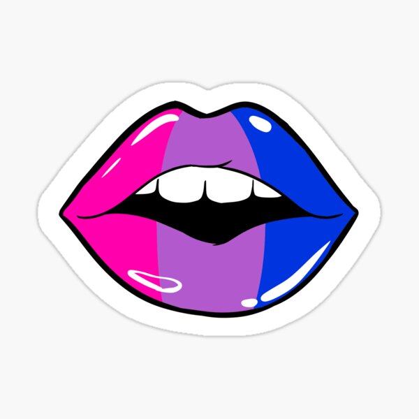 Bi Pride Lips Sticker By Bri Lin Redbubble