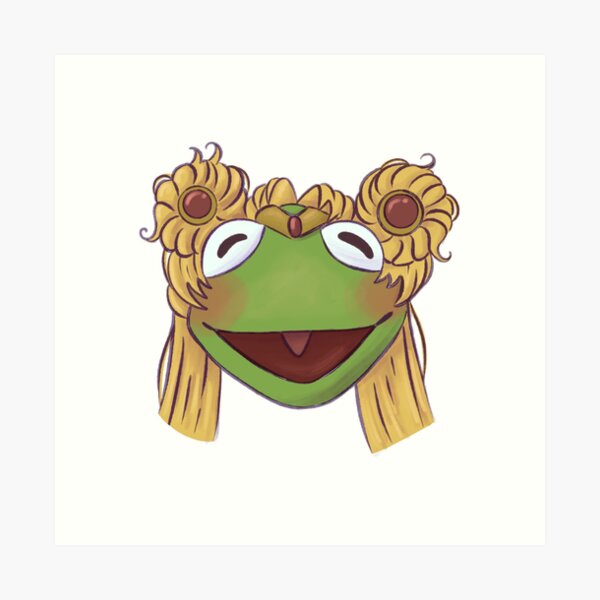 Kawaii Kermit The Frog Art Print By Skyanide Redbubble