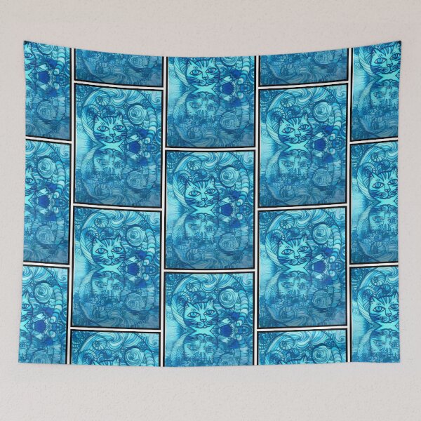 Item preview, Blue Cat Abstract designed and sold by PaniaBrown.