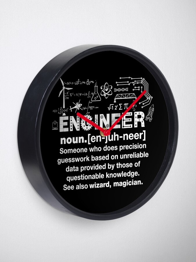 Alternate view of Engineer Humor Definition Clock