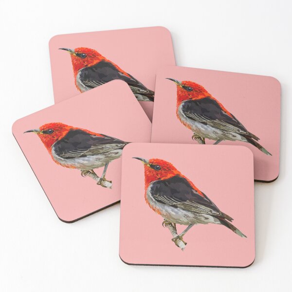 Item preview, Scarlet Honeyeater Geometric Art Low Poly designed and sold by Wendy Steinberg Artist.