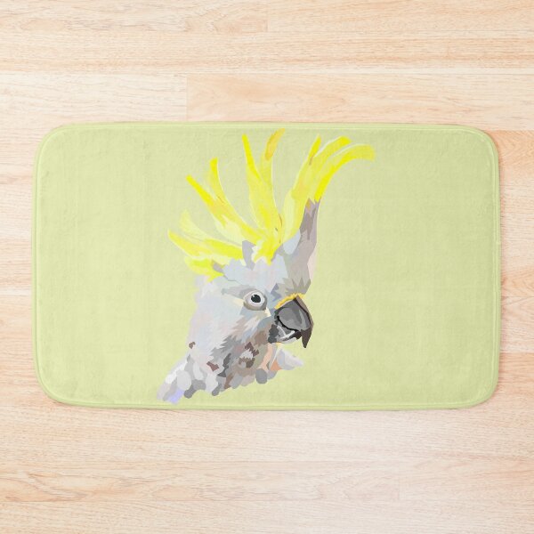 Item preview, Sulphur crested cockatoo- yellow background Geometric Art Low Poly designed and sold by Wendy Steinberg Artist.