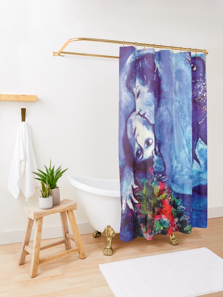 Alternate view of Marc Chagall, Le Paisage Bleu 1949 Artwork, Posters Tshirts Prints Bags Men Women Kids Shower Curtain