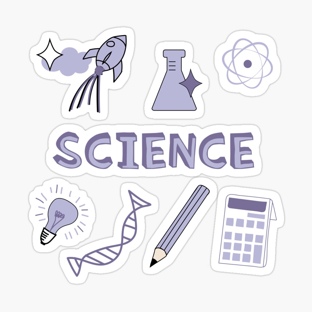 Light Purple Science School Subject Sticker Pack