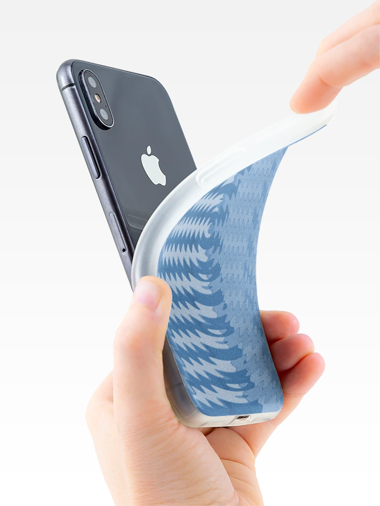 Thumbnail 4 of 5, iPhone Case, Mod Wavy Blue designed and sold by Ann Kronick.