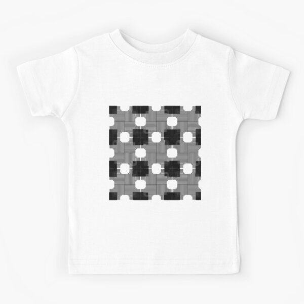 #Illustration, #pattern, #decoration, #design, abstract, black and white, monochrome, circle, geometric shape Kids T-Shirt