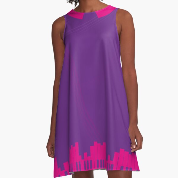 Piano Jazz Festival Concert Sängerin Kragen Lila-rosa A-Linien Kleid