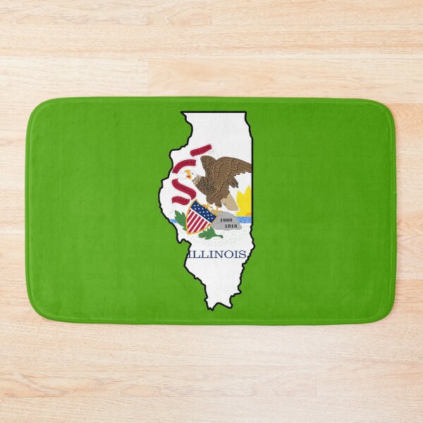 Item preview, U.S. STATE FLAGS/OUTLINES - ILLINOIS designed and sold by WOOFANG.