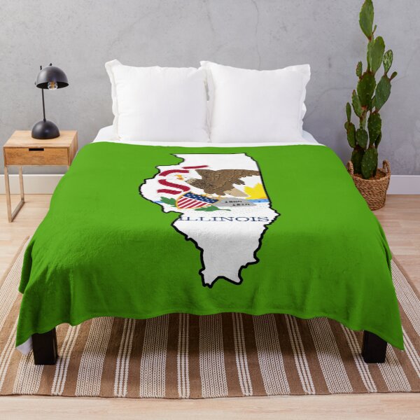 Item preview, U.S. STATE FLAGS/OUTLINES - ILLINOIS designed and sold by WOOFANG.