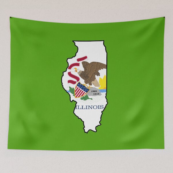 Item preview, U.S. STATE FLAGS/OUTLINES - ILLINOIS designed and sold by WOOFANG.
