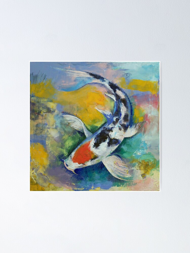 Tancho Sanke Koi Poster By Michaelcreese Redbubble