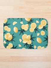 Lemon Twist Vibes #6 #tropical #fruit #decor #art Bath Mat