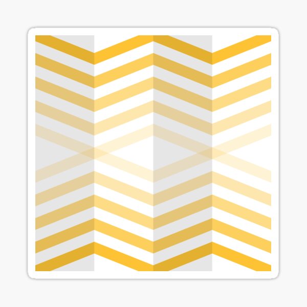 Geometric Pattern: Chevron Cascade: Yellow Light Sticker