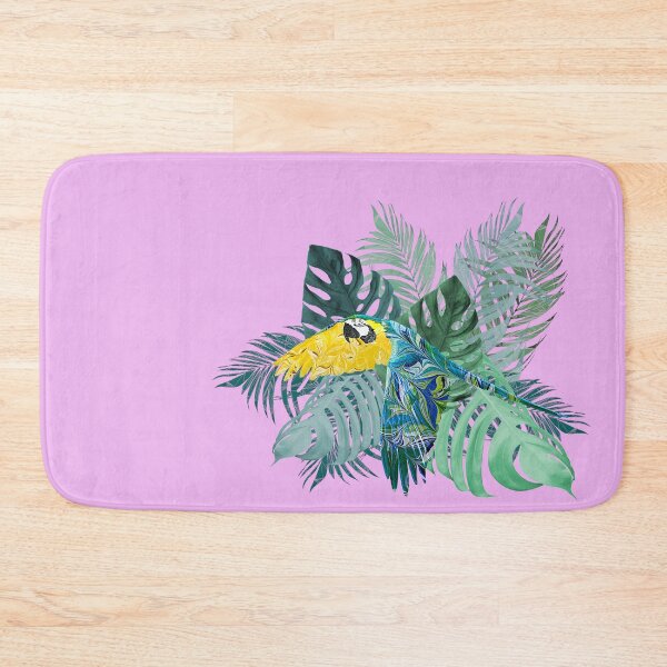 Item preview, Tropical Marbled Paper Parrot with Jungle Leaves-Pink designed and sold by MarbleCloud.