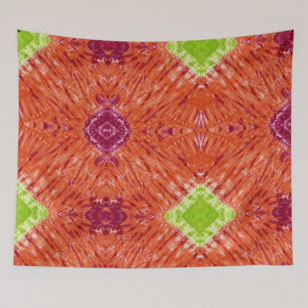 Item preview, Shibori Diamonds in Mango Sauce designed and sold by PolkaDotStudio.