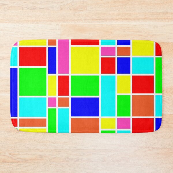 Item preview, Colorful retro mondrian squares pattern  designed and sold by Starstacks.
