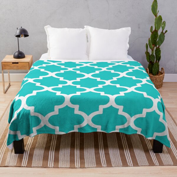 Item preview, Quatrefoil Pattern In White Outline On Sky Blue designed and sold by taiche.