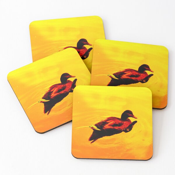 Item preview, Orange and red duck on water designed and sold by Olympia Ellinas.