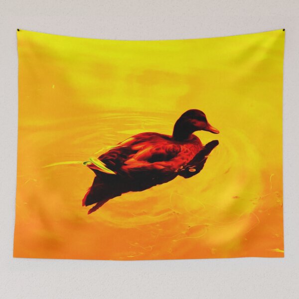 Item preview, Orange and red duck on water designed and sold by Olympia Ellinas.