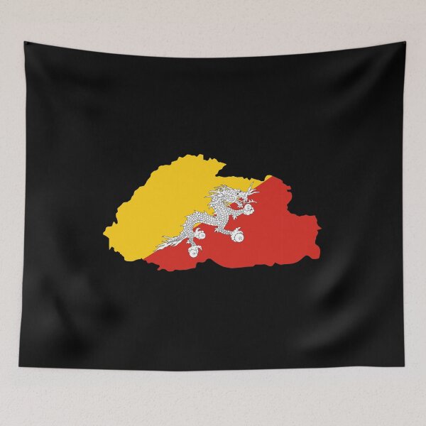 Item preview, bhutan flag map designed and sold by tony4urban.