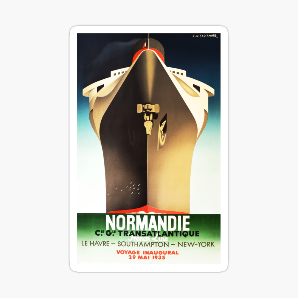 Normandie French Vintage Shipping Advert Wall Art Print Poster Framed or Canvas Artwork