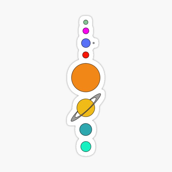 Planets All Lined Up Sticker